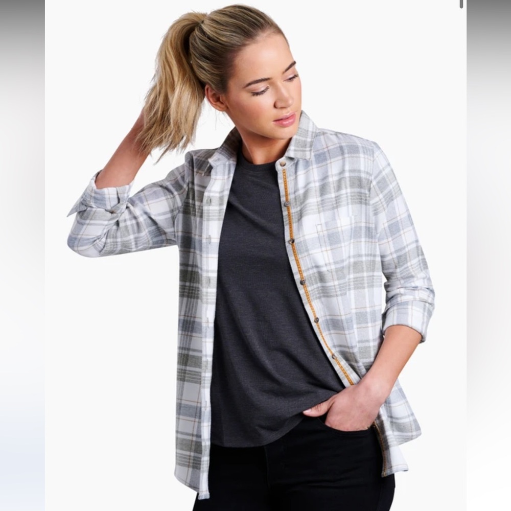 Kuhl Women’s Kamila Flannel, Color Sage, NWOT
